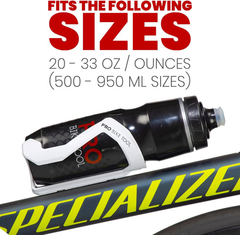 PRO BIKE TOOL Bike Water Bottle Holder - Lightweight, Glass Fiber Bicycle Water Bottle Cage in a Sleek Modern Design, Bike Bottle Holder for Road ...